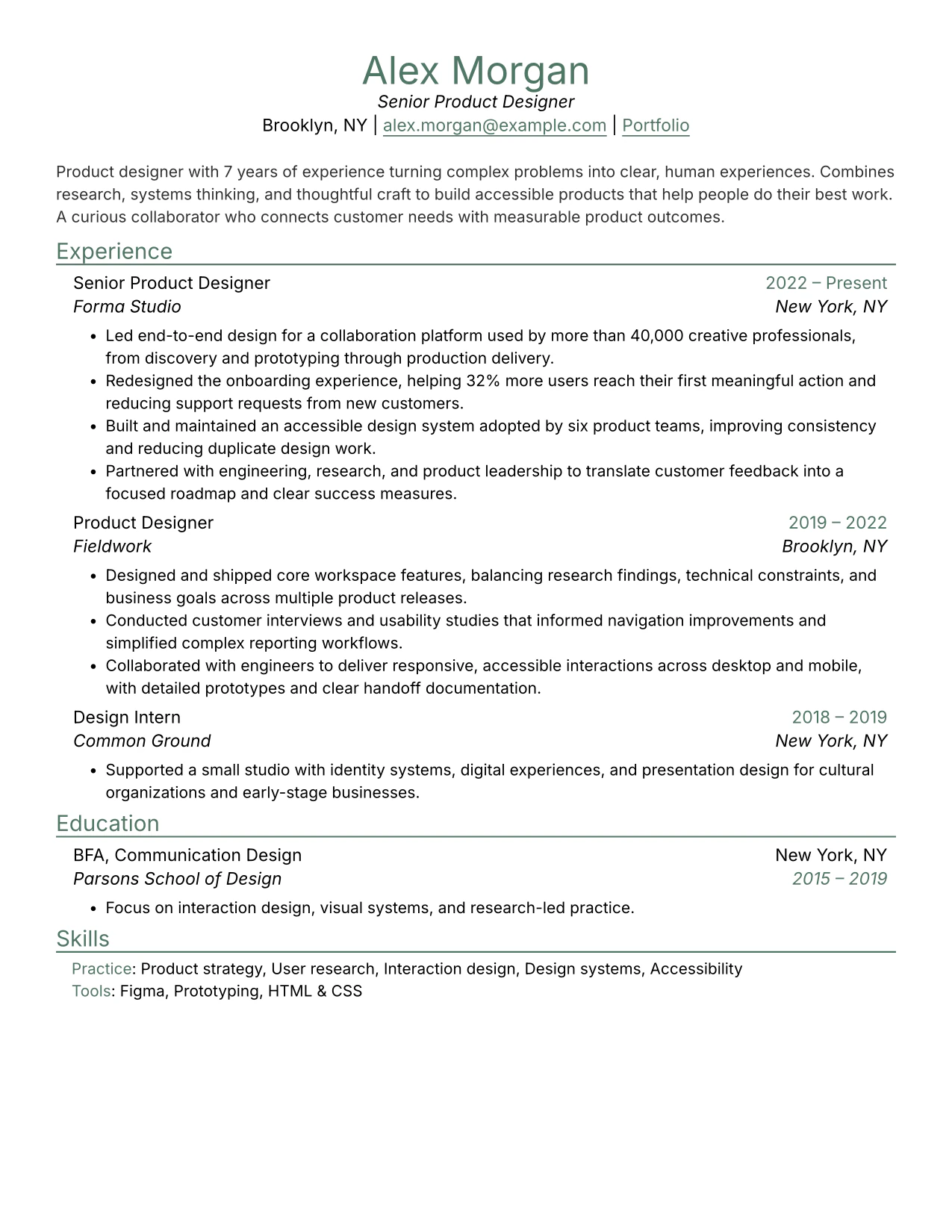 Modern Technical sample resume for Alex Morgan